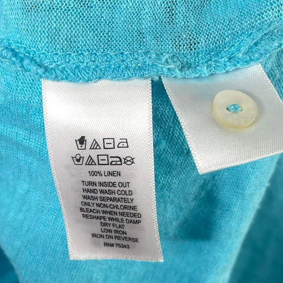 Tahari 100% Linen Sleeveless Tunic Top Size Medium - Picture 5 of 5